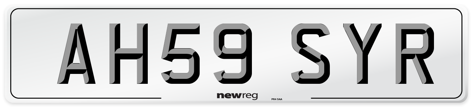 AH59 SYR Number Plate from New Reg